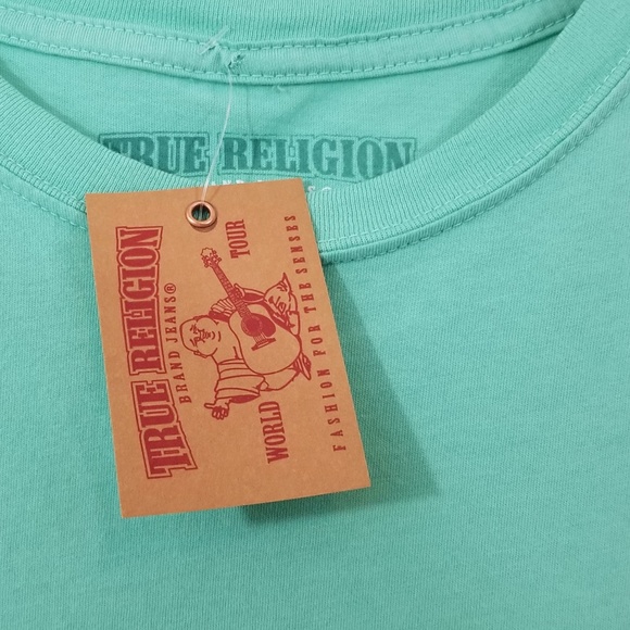 True Religion Mens T-Shirt Green Graphic Tee New - Picture 4 of 8